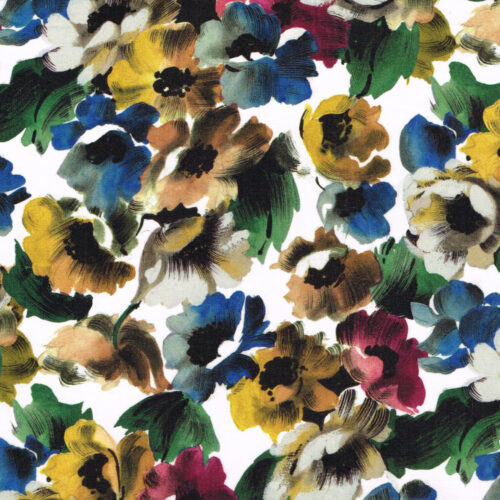Liberty Fabric Tana Lawn Poppy Canvas D 2m Remnant (Box G)