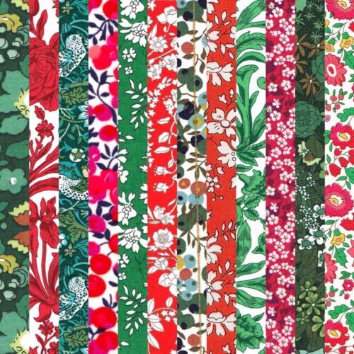 Liberty Fabric Tana Lawn® 12 Fat Quarters Red & Green Selection 3236