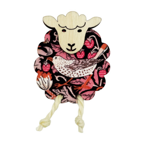 Liberty Hettie The Sheep Magnet Strawberry Thief Pink