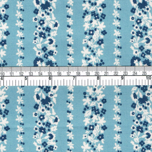 Liberty Quilting Cotton Denim Florals Collection Topiary Stripe A - Image 3