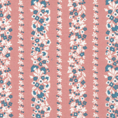 Liberty Quilting Cotton Denim Florals Collection Topiary Stripe B