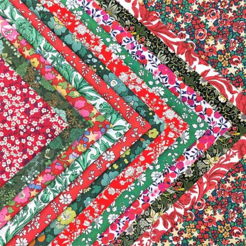 Liberty Fabric Tana Lawn® 12 Fat Quarters Red & Green Selection 3236